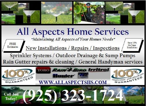 All Aspects Home & Irrigation Services 1002 Hook Ave, Pleasant Hill, CA 94523