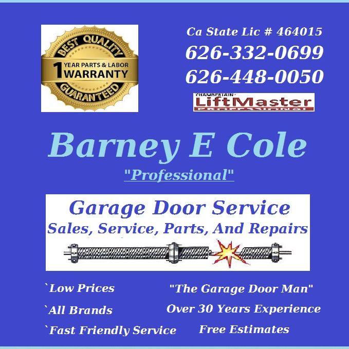 Barney E. Cole, Garage Doors Photo