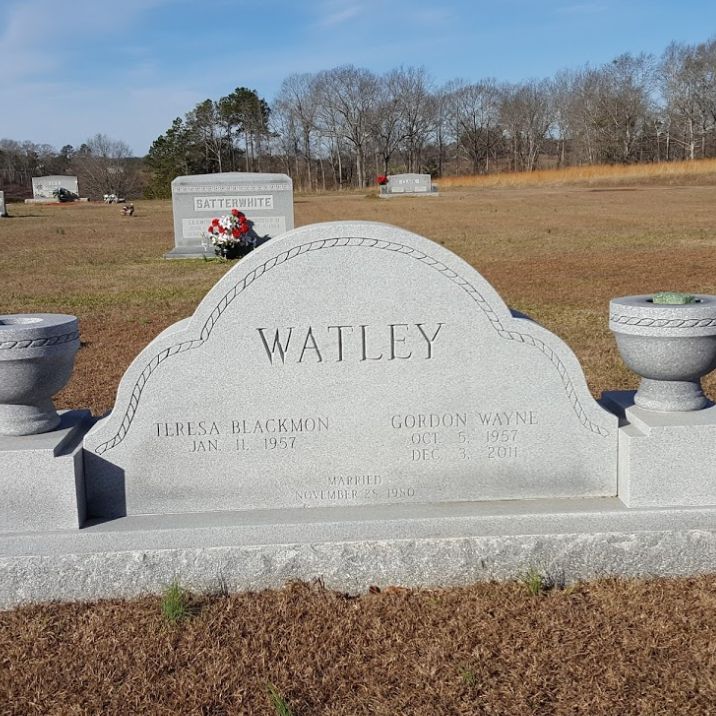Headstones in Thorsby, Alabama